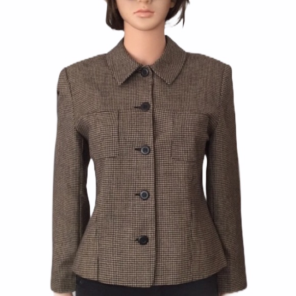 Vintage Houndstooth 100% Wool Blazer Bridgetown Collection